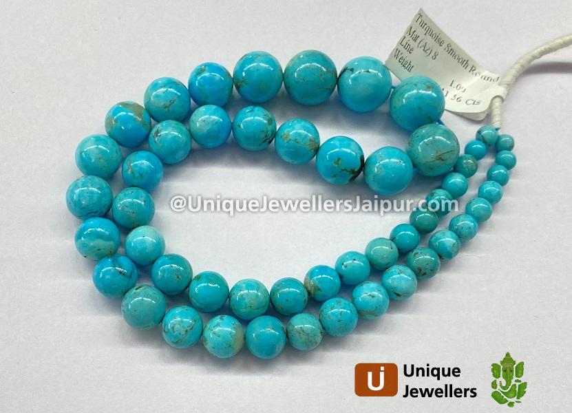 Golden Spiderweb Turquoise Smooth Round Ball Beads